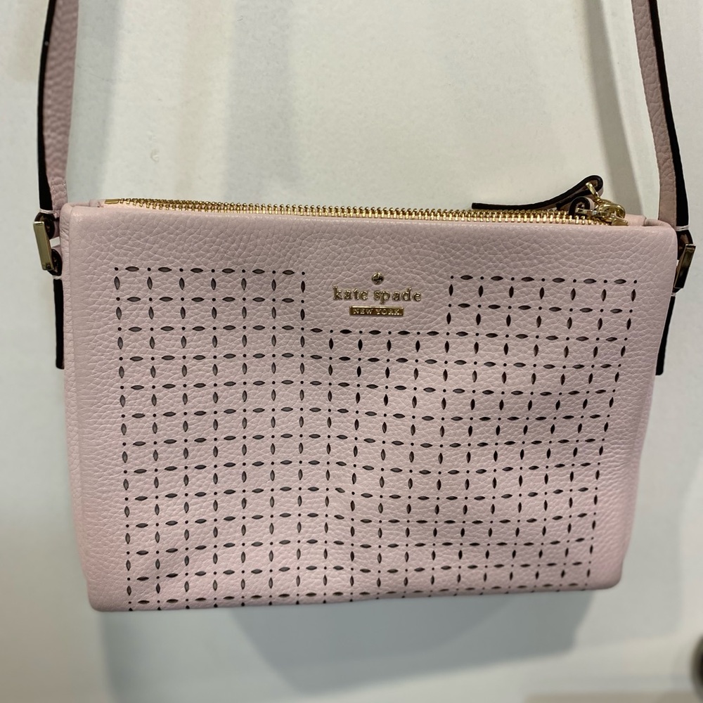 Kate spade shoulder bag, double zip leather